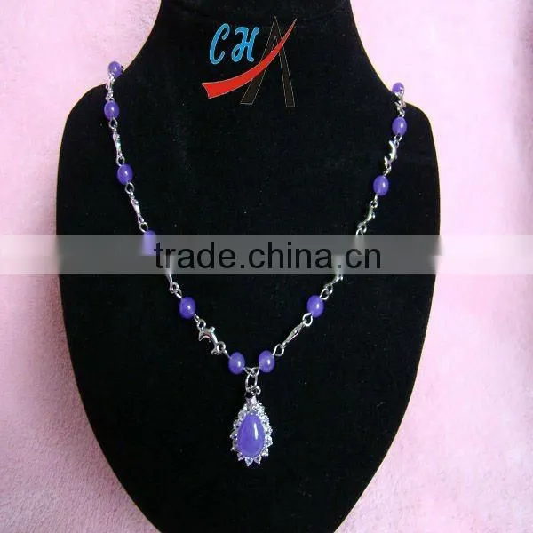wholesale gemstone purple stone necklace