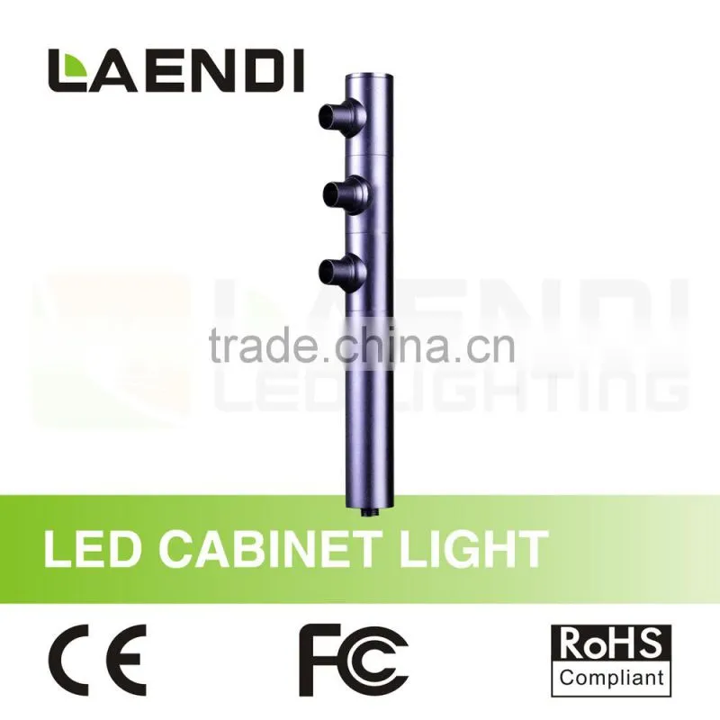 Black and Silvery color 3w jewelry led cabinet lighting with pole