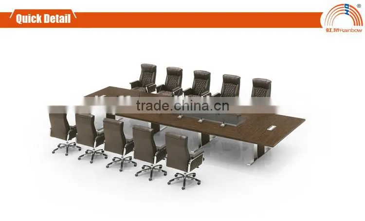 DT-08-1 MDF meeting table for 12 persons stainless steel frame for 6M conference tables for sale