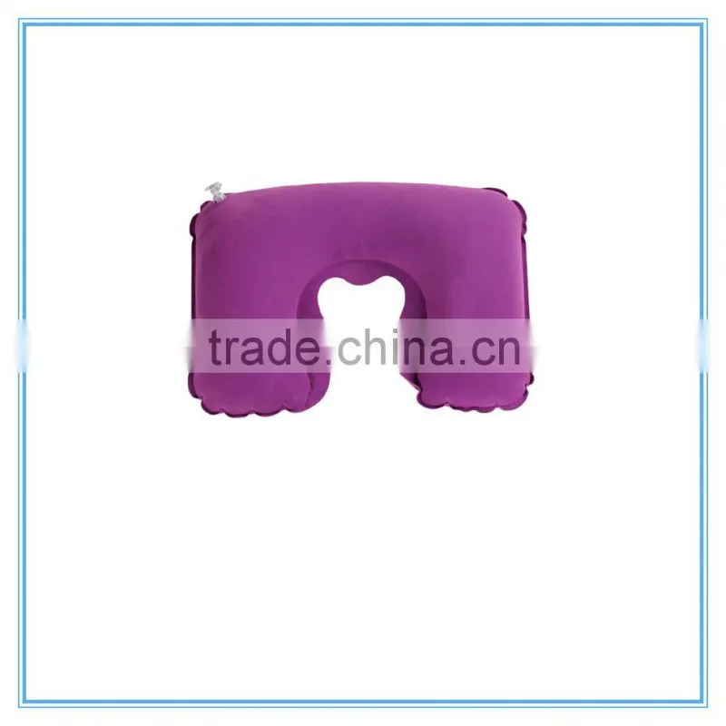 2016 Top quality eco-friendly flocking PVC inflatable pillow for promotion inflatable travel pillow