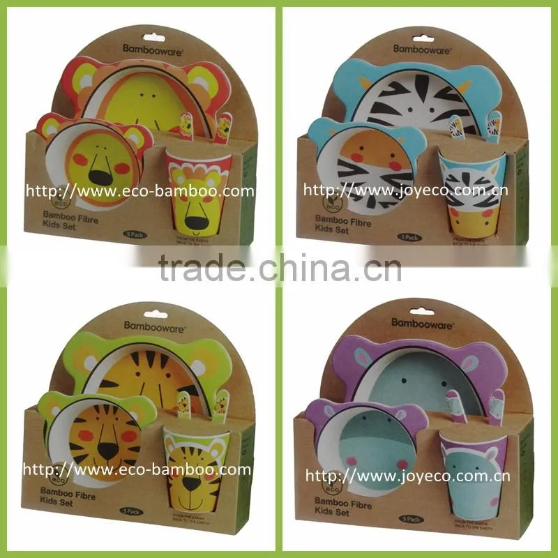 NEW Eco-friendly Bamboo fiber kids dinnerware set
