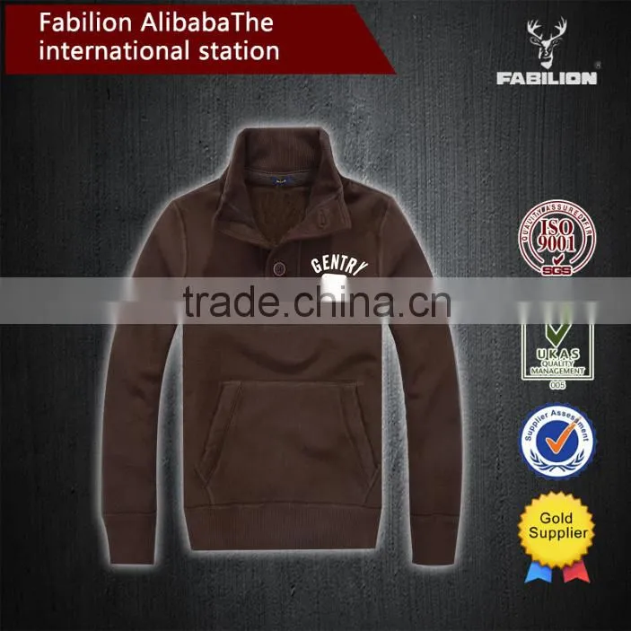 Slim washed cotton embroidered hooded hedging buttons for thick fleece hoodie