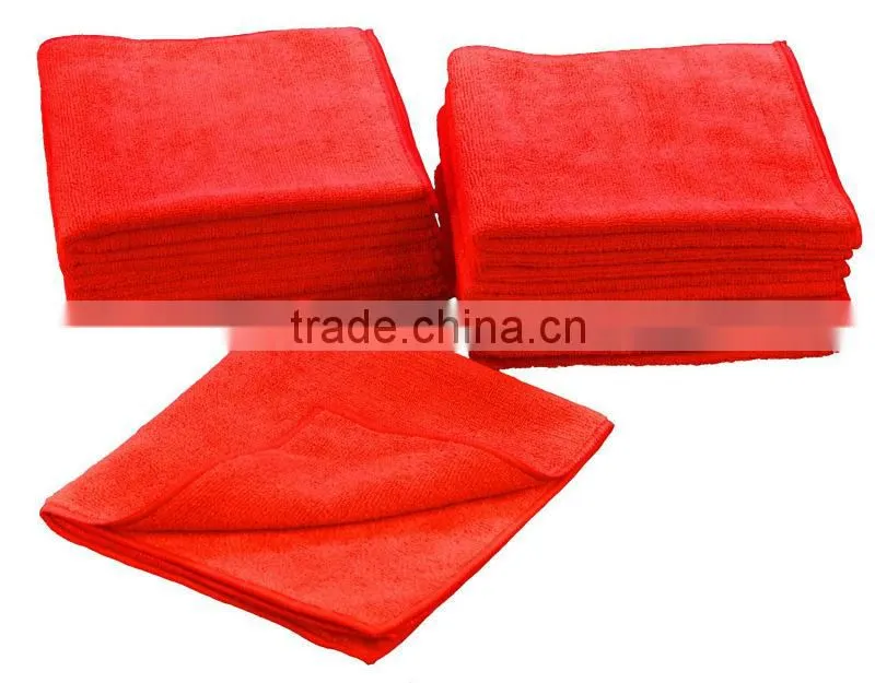 6 x 16 in. 300 GSM Cleaning Towels with red