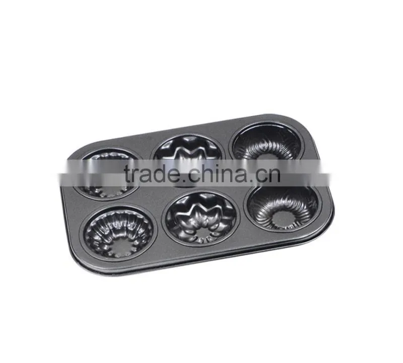 Bakeware Non-stick Cake Pans of 6 Cups Muffin Pan