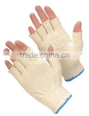 Comfortable Fingerless Natural String Knit Glove, Cotton working glove, Safety equipment, Protective glove, China