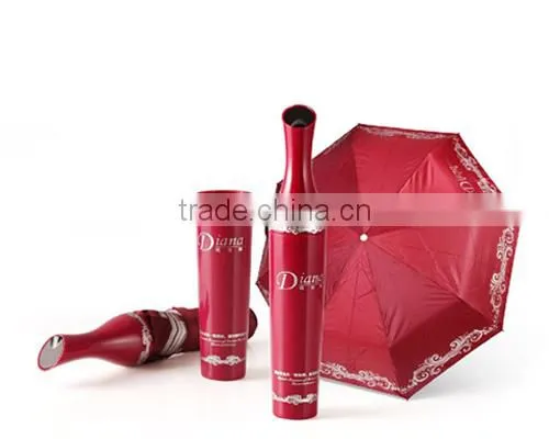 2014 new creative products promotion gift rose bottle umbrella