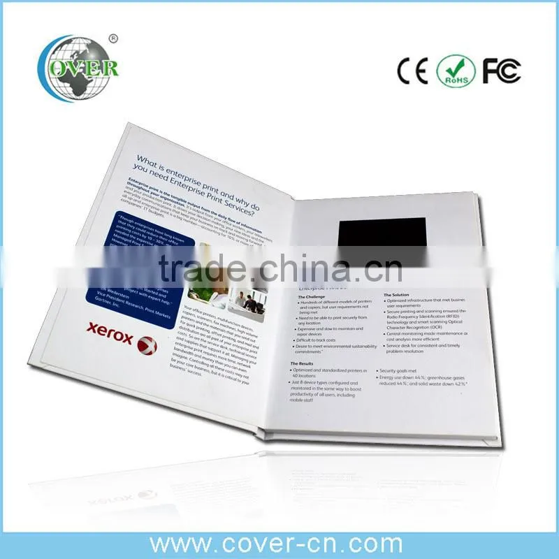 Invitation lcd video greeting card/lcd video brochure card/lcd screen greeting card