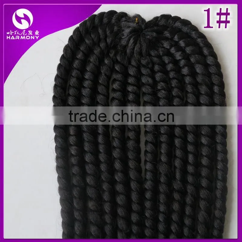 ( Black Color 1# ) STOCK 18inch 100grams Synthetic afro 2X twists havana mambo hair jumbo braiding hair extensions