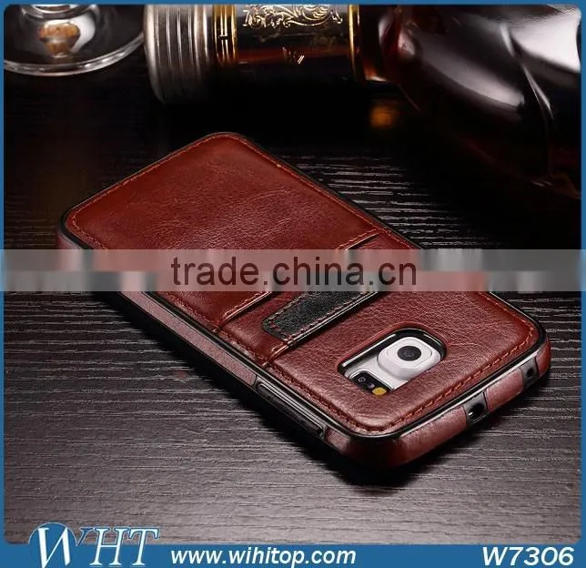 Luxury Leather Mobile Phone Case for Samsung Galaxy S6 S6 Edge With Card Slot