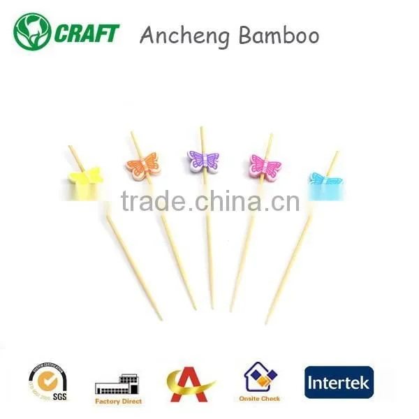 Factory sale online shop short cocktail stick flags with knot