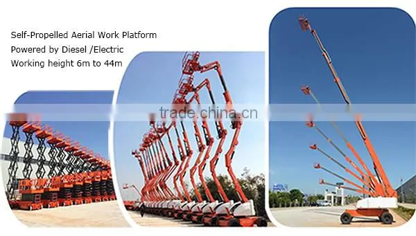 12M hydraulic scissor lift/self propelled scissor lift