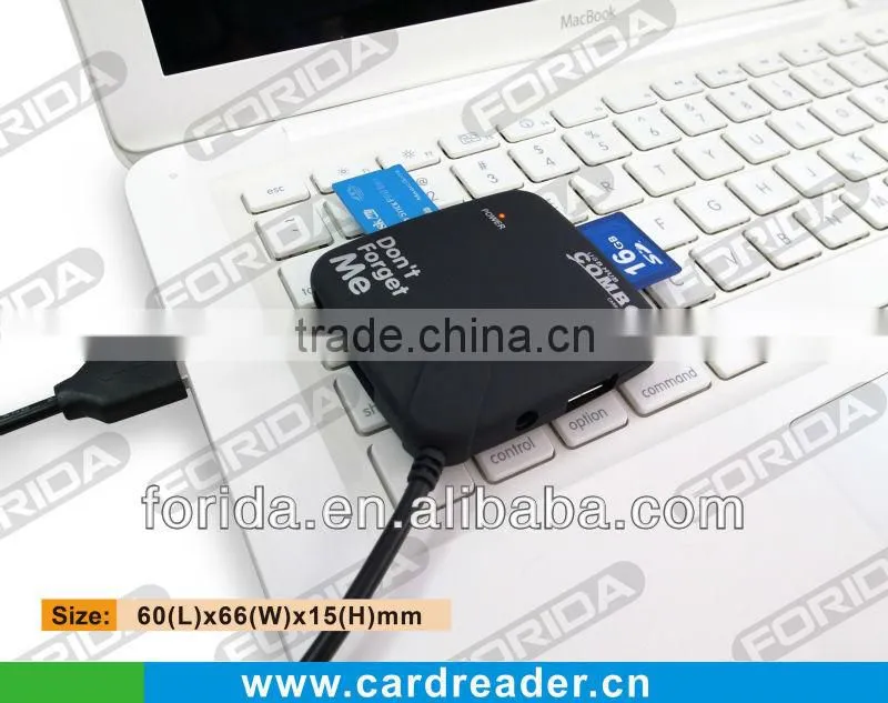 With light indicate USB 2.0 Black combo- 3 ports Hub & Card reader SD+MS+M2+TF,combo usb hub