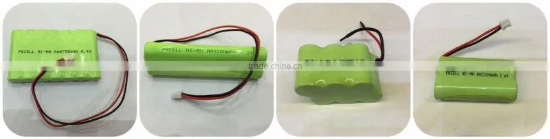 6pcs 1.2V 600mAh AAA NiMH Battery Pack, with wire and connector