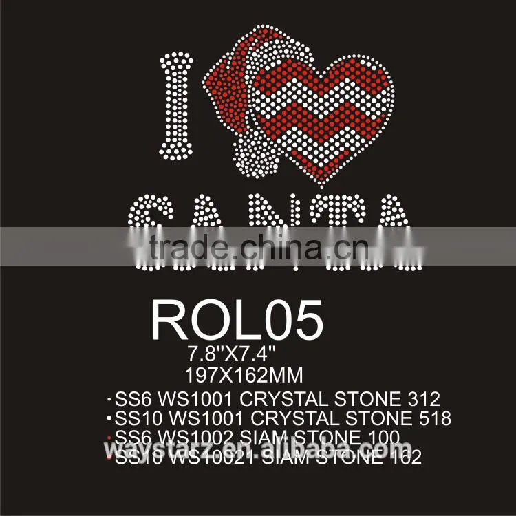 I Love Christmas Rhinestone Transfers Hotfix Rhinestones