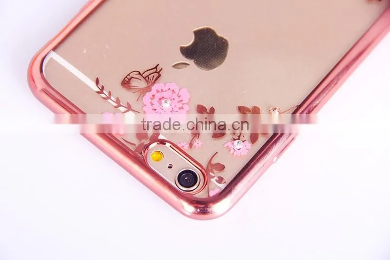 TPU Luxury Mobile Phone Case For Iphone 6,Rhinestone Case For Iphone 6S