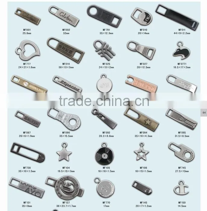 Fashion style high quality gold metal zipper puller