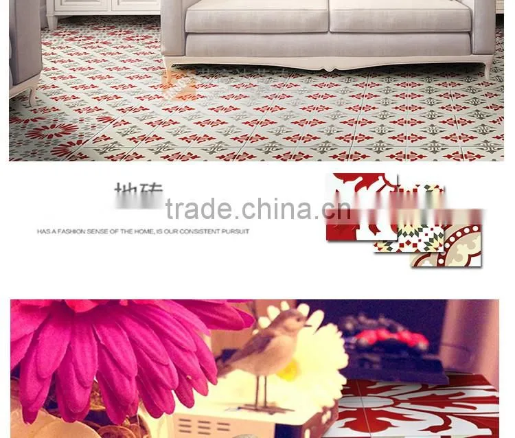 200*200mm red color moroccan decorative wall tile non-slip kitchen floor tile