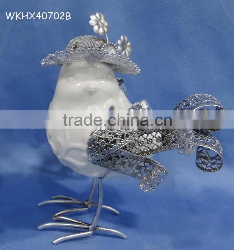 Ceramic bird modern christmas table decorations