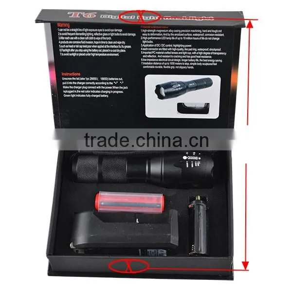 E17 XM-L T6 2000 Lumen Zoomable and Waterproof LED Flashlight
