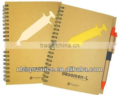 New Design! Recycled Notebook with Pen