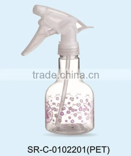 2015 Plastic trigger sprayer bottle Cosmetic PET water bottle 250ml