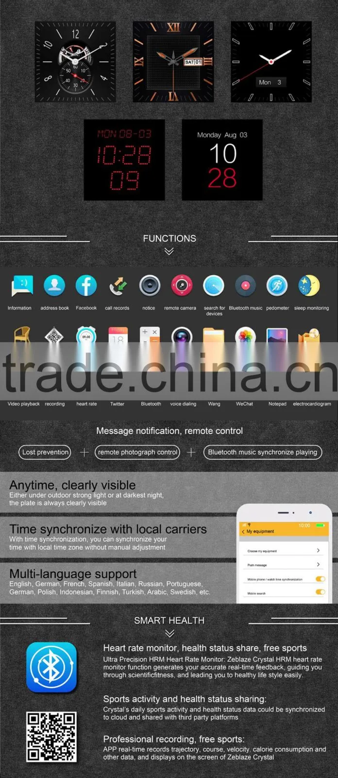 New Launch MTK2501 Untra-thin Design Sport Smart Watch 2015