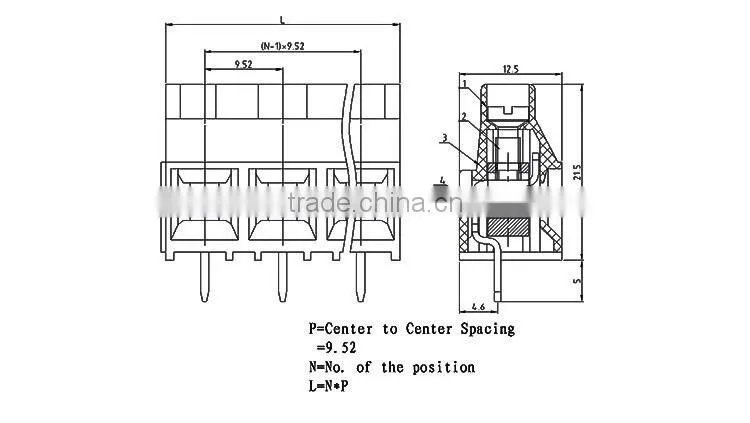 UTL Products China Suppliers Of Electric PCB Screw Terminal Block Pin 0.2-6mm2/0.2-4mm2