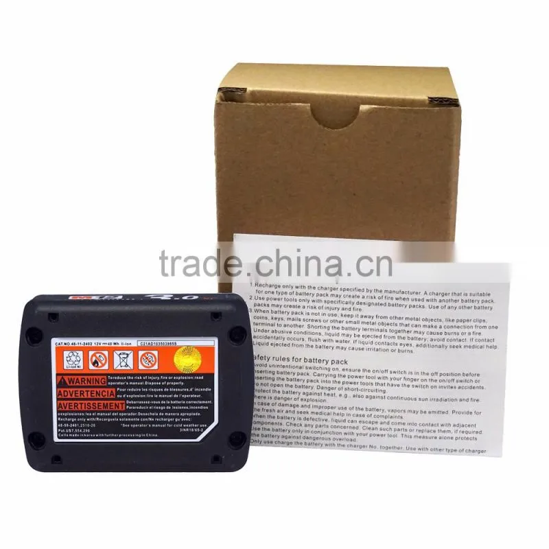 battery replace for Milwaukee 48-11-2440 M12 REDLITHIUM XC 4.0 Extended Capacity Battery M12B4
