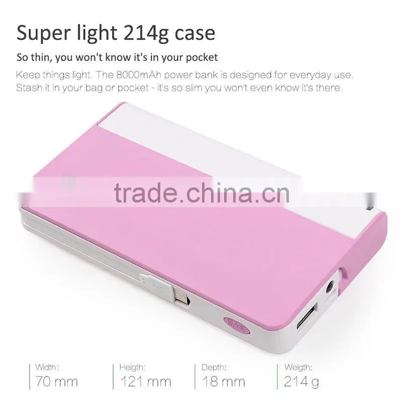 2016 New Long lasting high capacity portable rohs power bank for iPhone and Samsung mobile phones