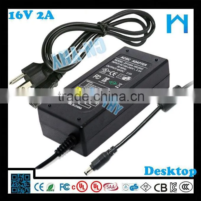 New style for speaker 16v 2a ac dc 32w plug in power supply