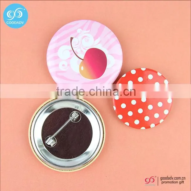 China factory supply company Logo cheap custom tin button badge with safety pin