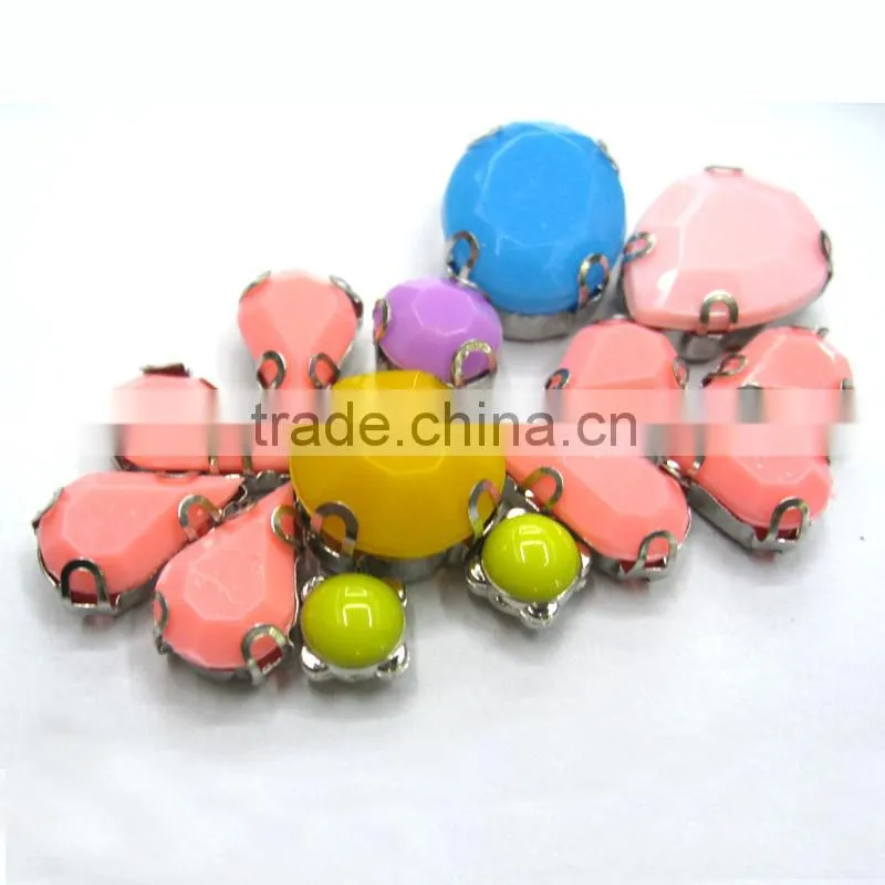 chunky shawl beads candy sew on claw setting jeweled garment use knitwear