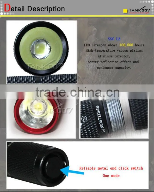 waterproof aluminum flashlightfor Christmas Gift TANK007 TK701