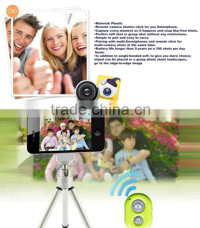 new products selfie bluetooth remote shutter for any mobile phone