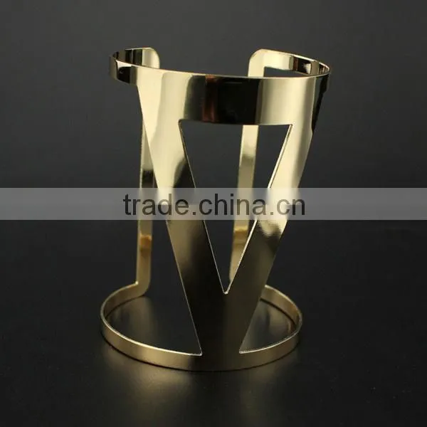 screw cuff bracelet plain metal bangle design
