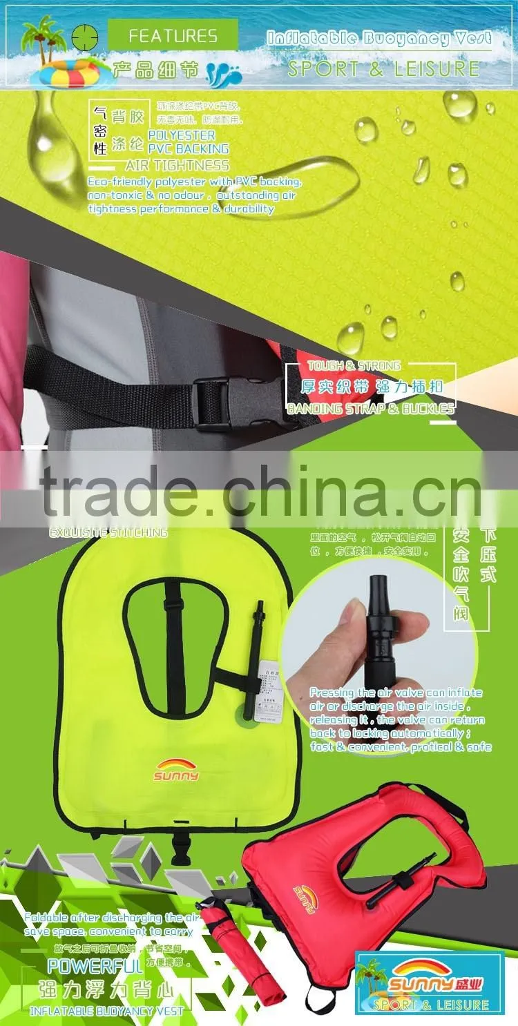 Eco-friendly Polyester Swimming Buoyancy Jacket Air Inflatable Donut Vest