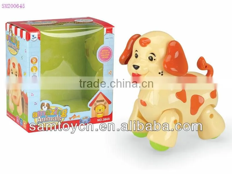 Walking cartoon dog music flash lighting toy for kids