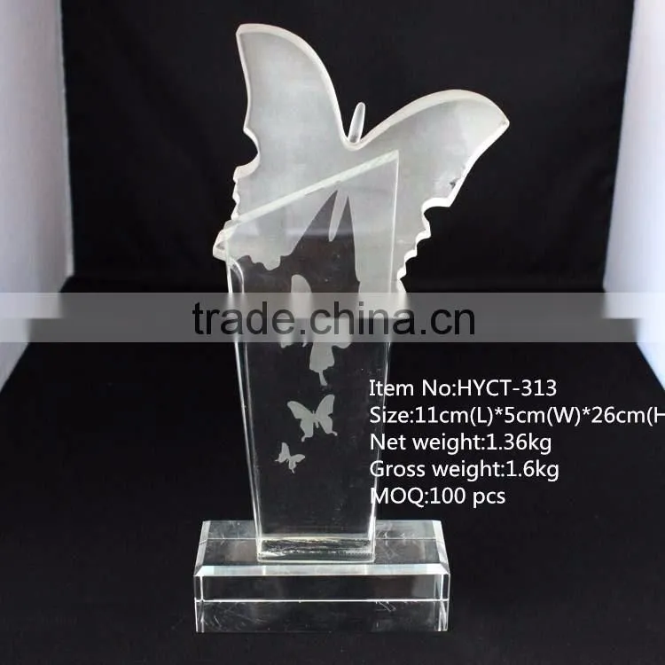 Hot selling crystal butterfly trophy for sale