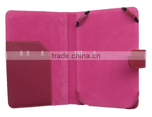 Universal 7" Portfolio PU leather case with Elastic Strap