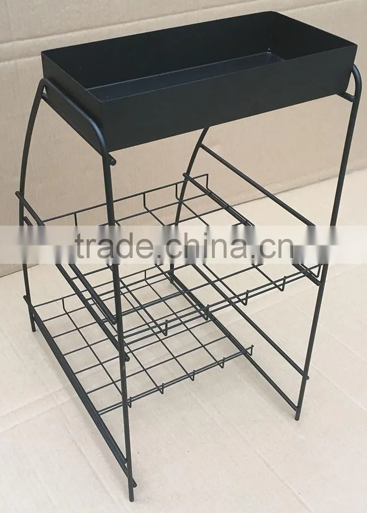 Custom Different Size Wire Countertop Display Rack For Tea Boxes