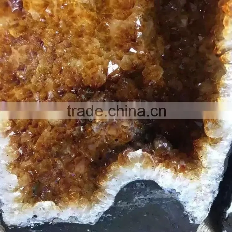 Brazil Big Citrine Geodes Crystal Quartz Geodes for Sale