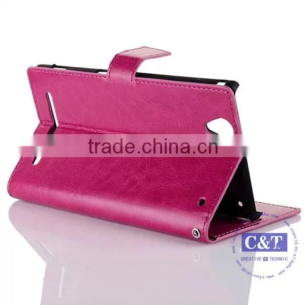 C&T Genuine Leather Stand Case for Sony T2 Ultra D5303 D5306 / Ultra dual D5322