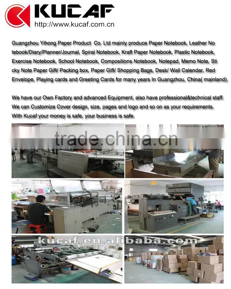 Full color printing school exercise notebook with different size factory