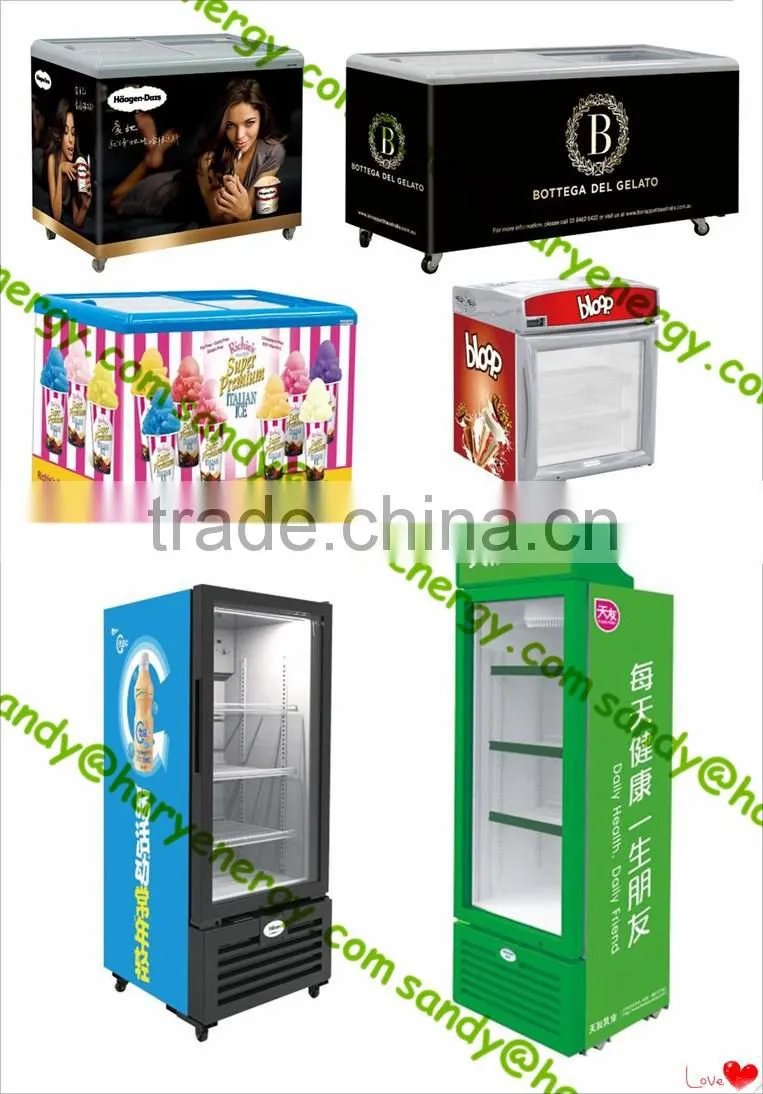 new 158L small ice cream display freezer for supermarket