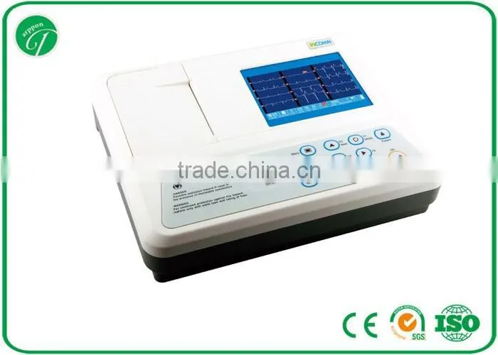 portable 3 channel ECG machine, electrocardiograph, electrocardiograph Ecg monitor E8032