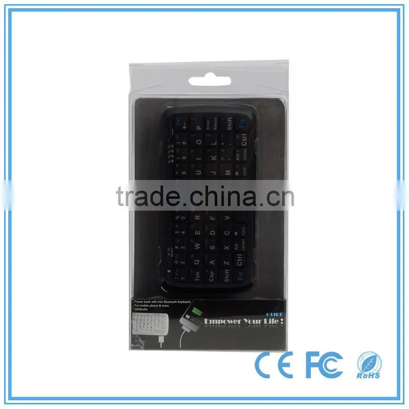 Alibaba smart mini portable rechargeable 5000 mAh mobile power bank and bluetooth keyboard combo for smartphone/iphone se/6s