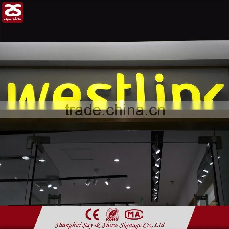 Outdoor advertising frontlit led letter sign embossing acrylic letter sign
