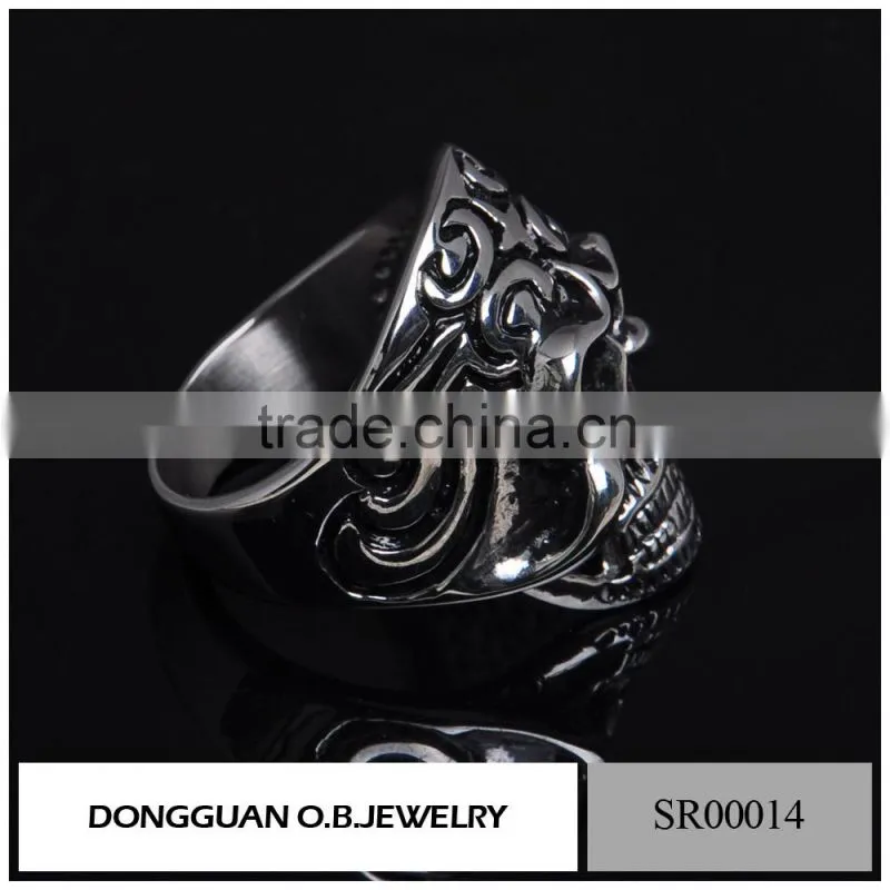 Silver Skull Ring/Skull Ring Silver Jewelry/Men's Stainless Steel Jewelry
