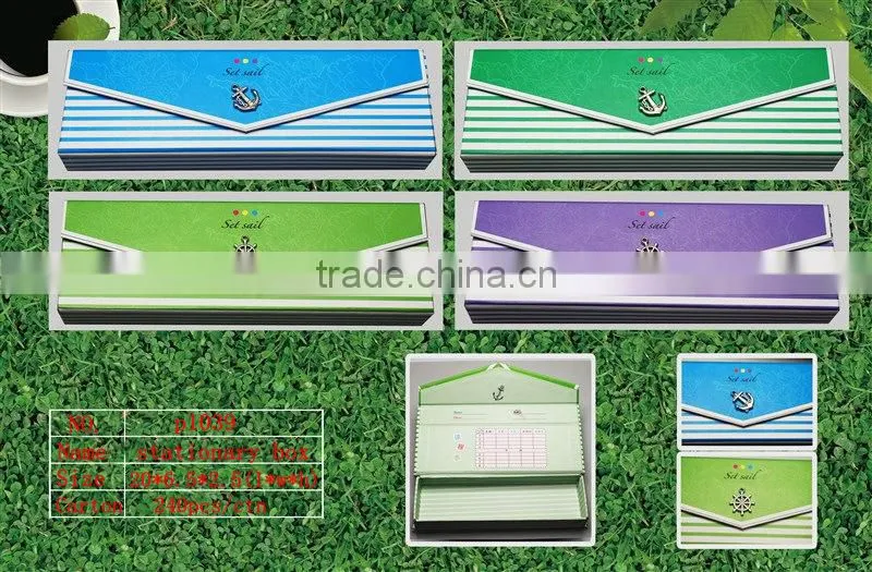 Unique paper material innovative designs kids stationary box manufacture and supplier in china