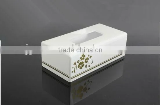 Elegant design acrylic facial tissue box holder with flowers printed